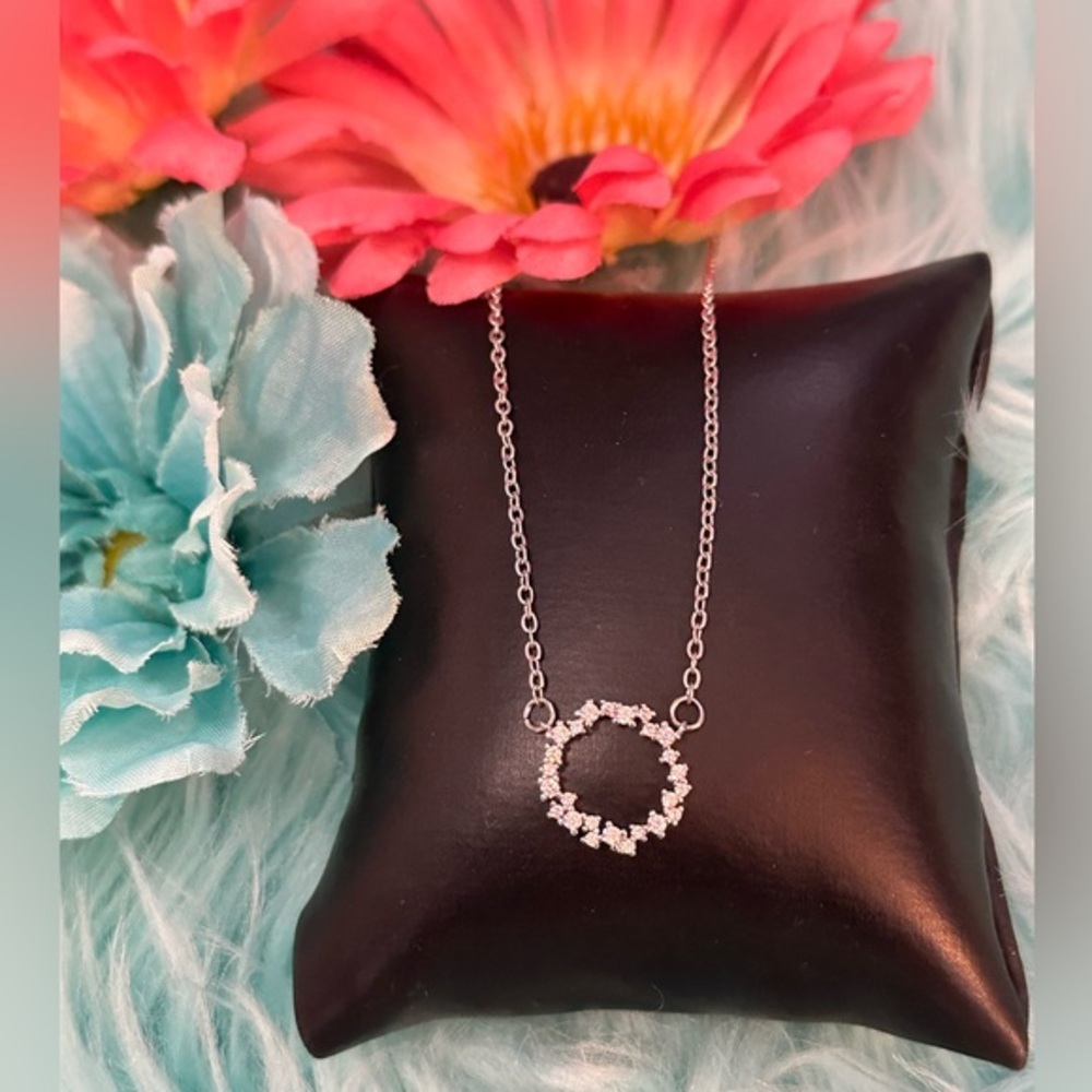 Round Diamond Accent Pendant Necklace NEW!